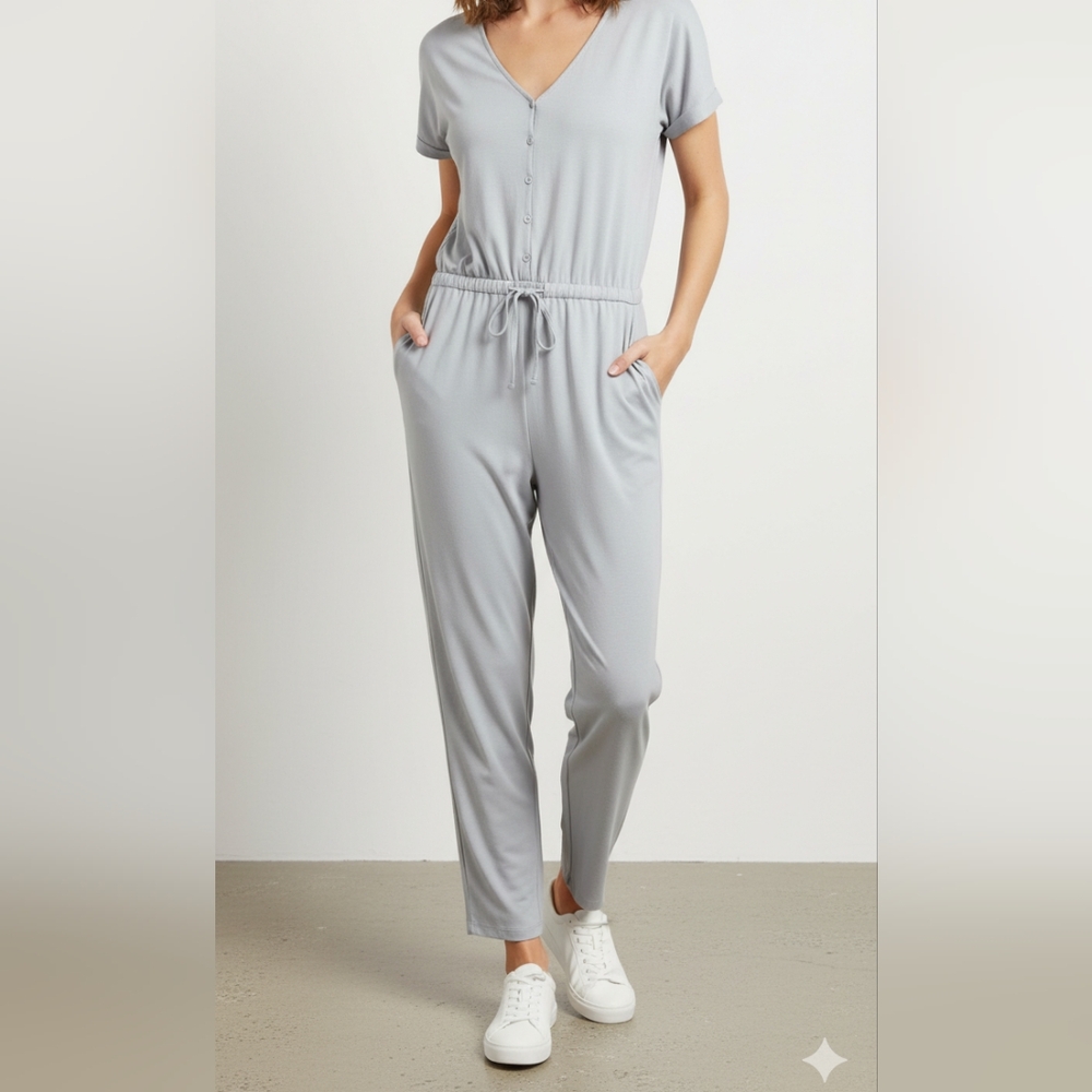New Anthropologie/Cloth & Stone Short Sleeve JUMPSUIT Romper Women's Size Medium